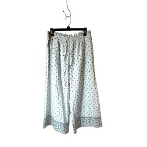 NWT Light Blue Patterned Pants Lightweight Pajama Pants Size Large